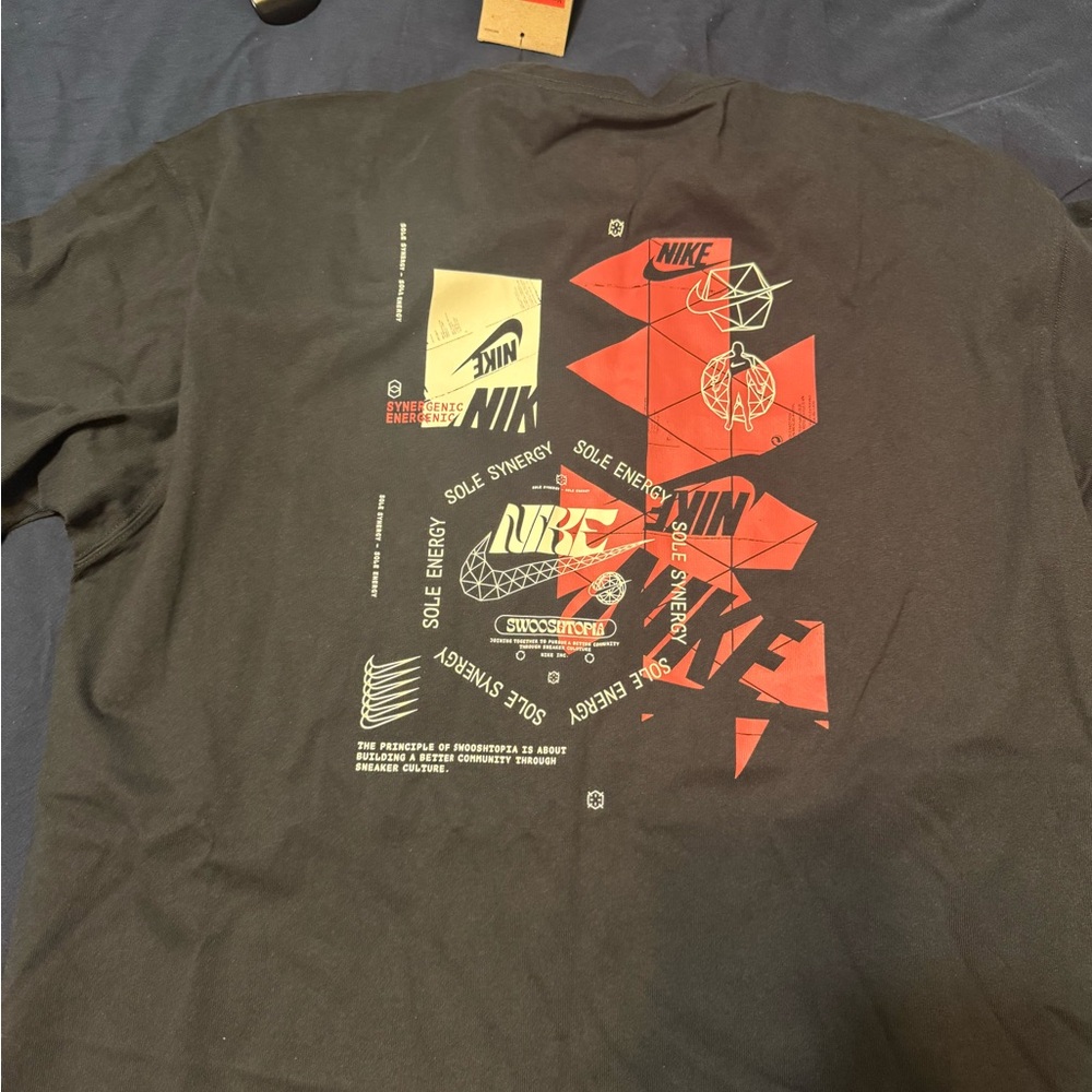 Nike Black and Red Short Sleeve Graphic Tee